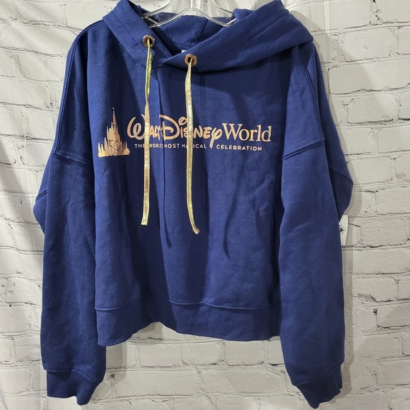 Disney Tops - Walt Disney World 50th Anniversary Crop Hoodie Size Large new